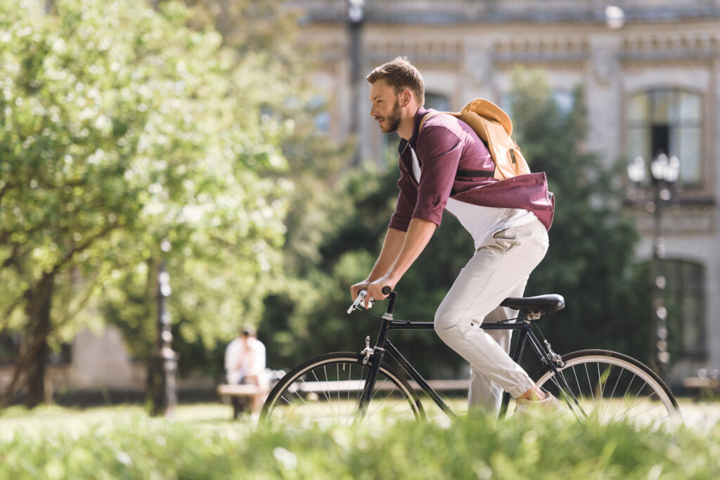 man riding bicycle